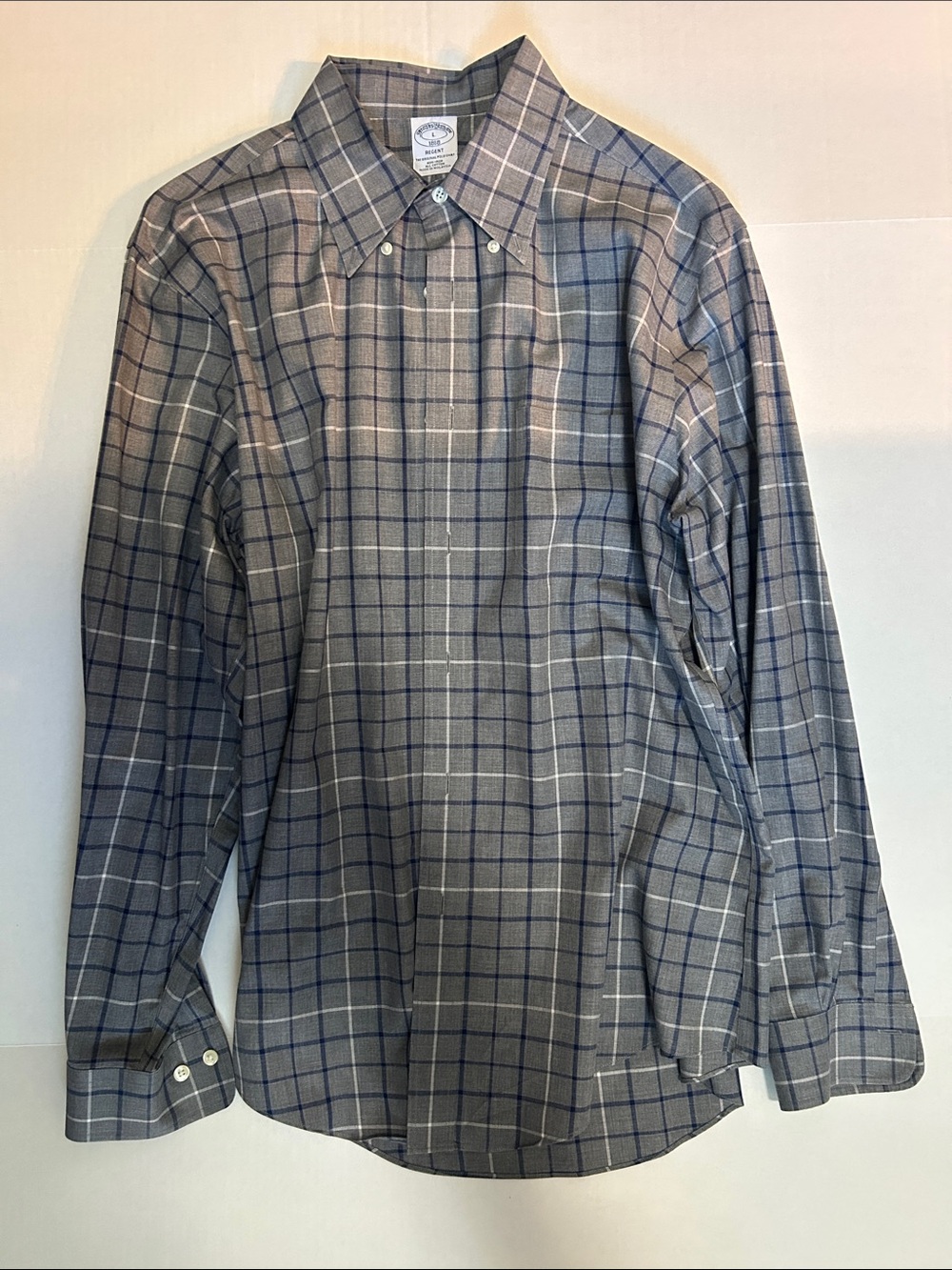Brooks Brothers Classic Men's Gray Plaid Button-Down Shirt